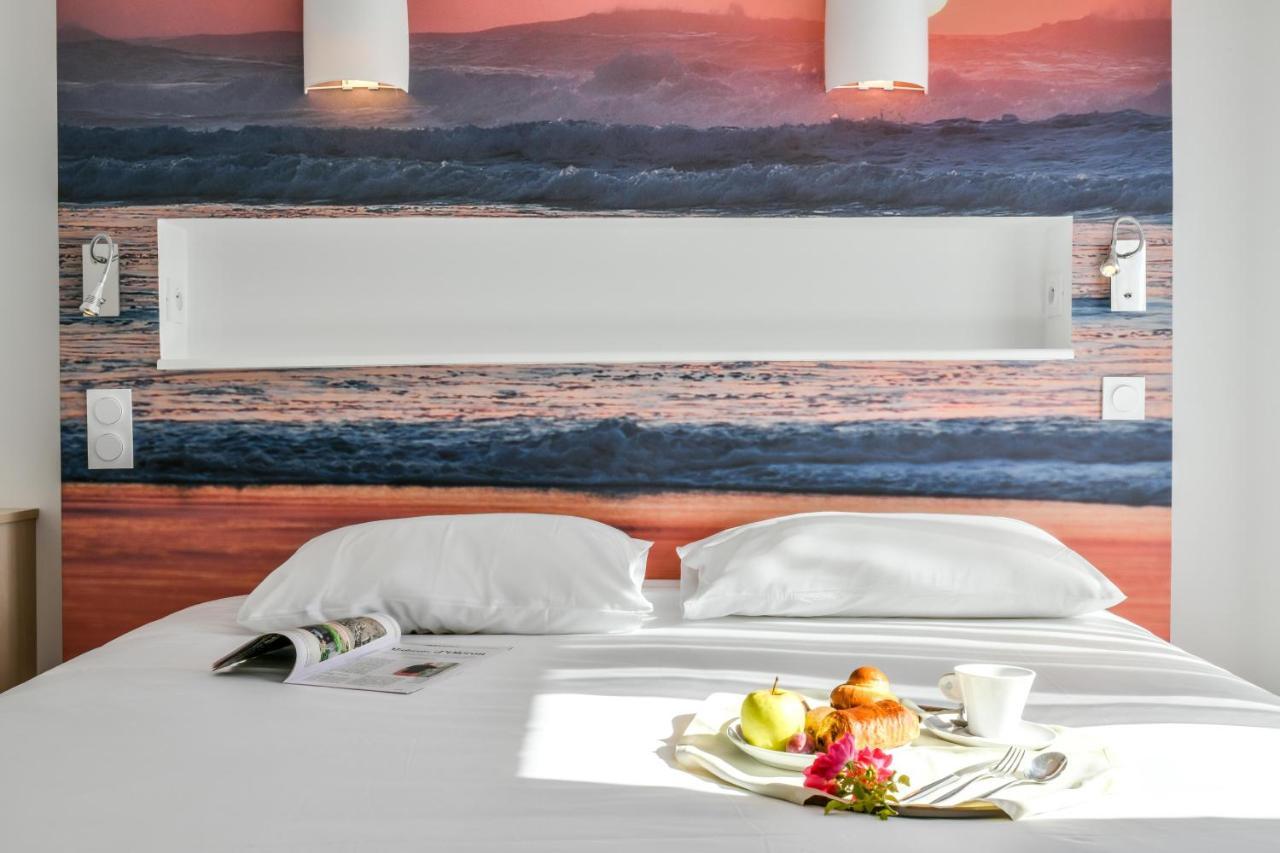 Les Vagues Hotel Restaurant Бискаросс-Плаж Экстерьер фото