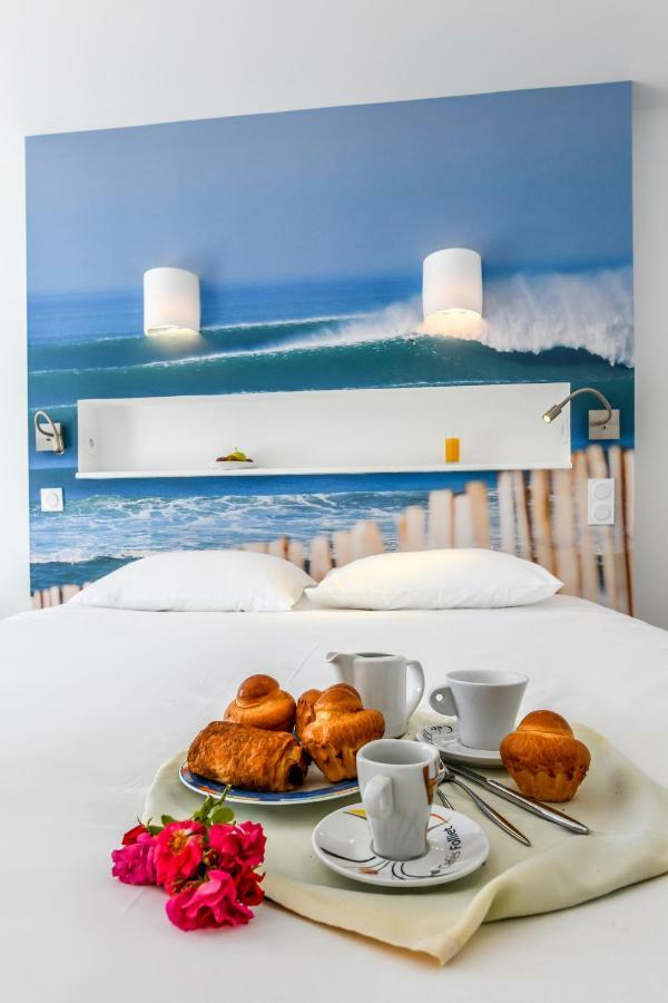 Les Vagues Hotel Restaurant Бискаросс-Плаж Экстерьер фото