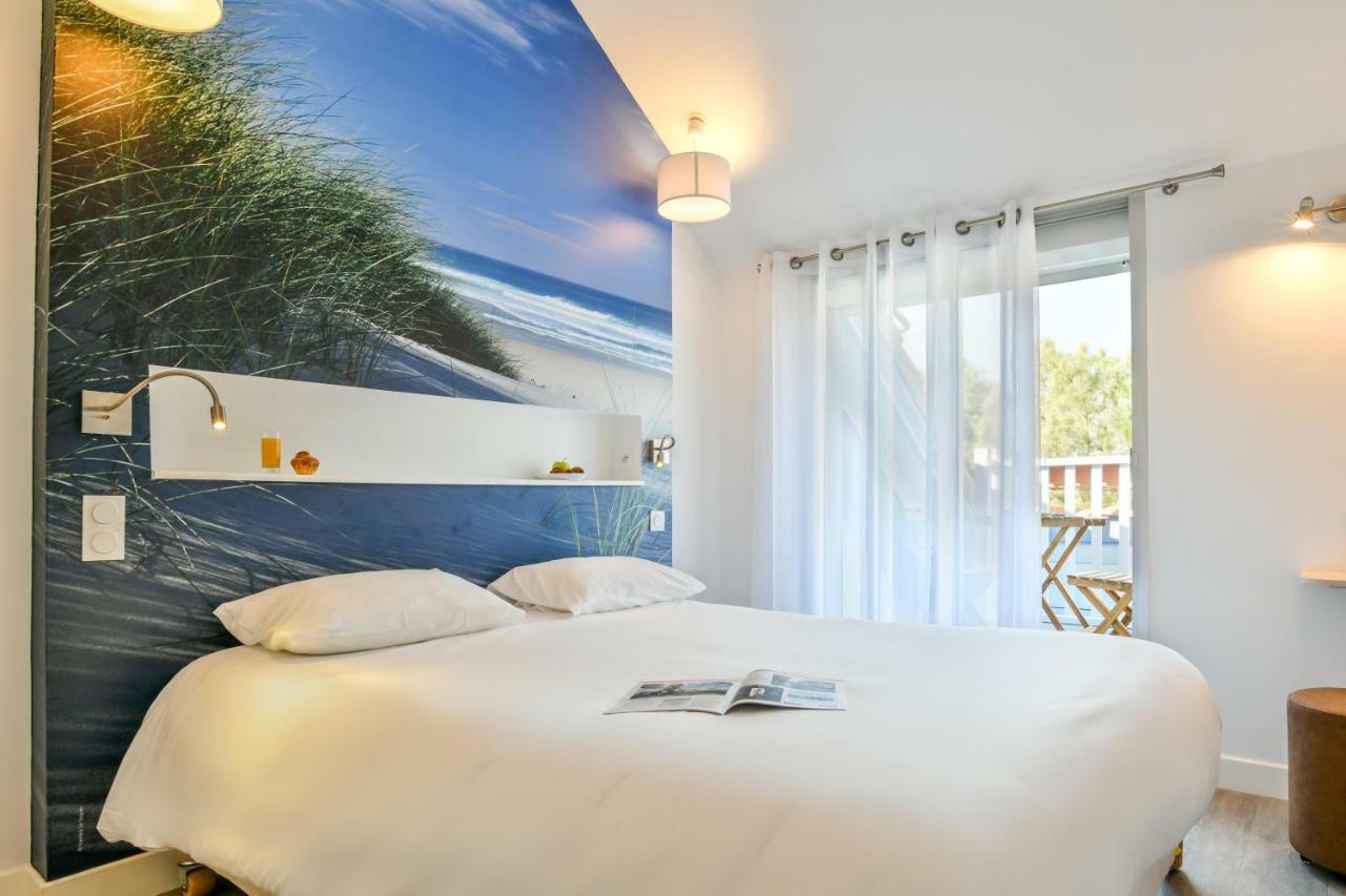 Les Vagues Hotel Restaurant Бискаросс-Плаж Экстерьер фото