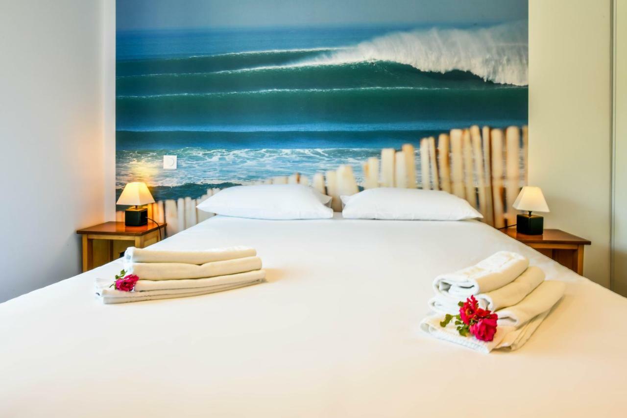 Les Vagues Hotel Restaurant Бискаросс-Плаж Экстерьер фото